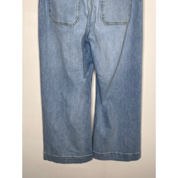 Maeve by Anthropologie The Colette High-Rise Crop Wide-Leg Light Wash 28 - Picture 9 of 11